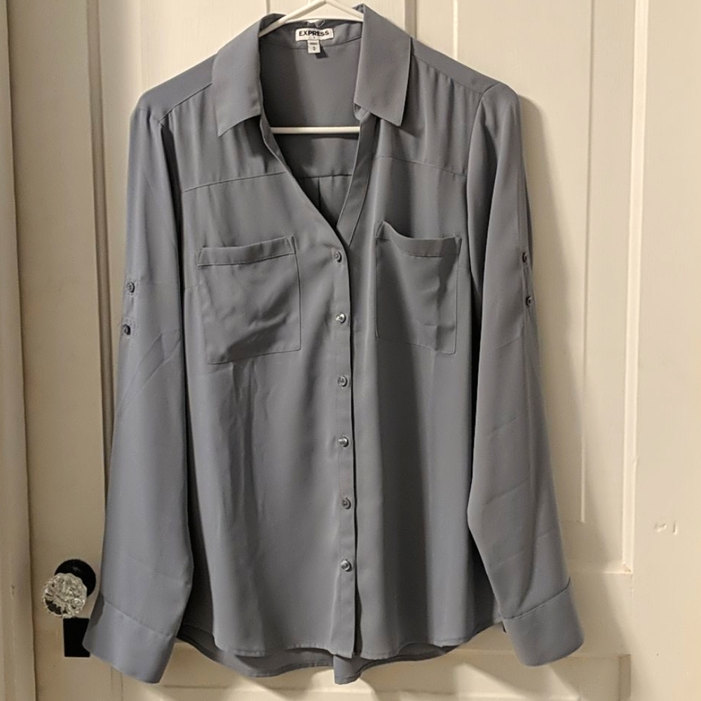 Pale blue Express button down